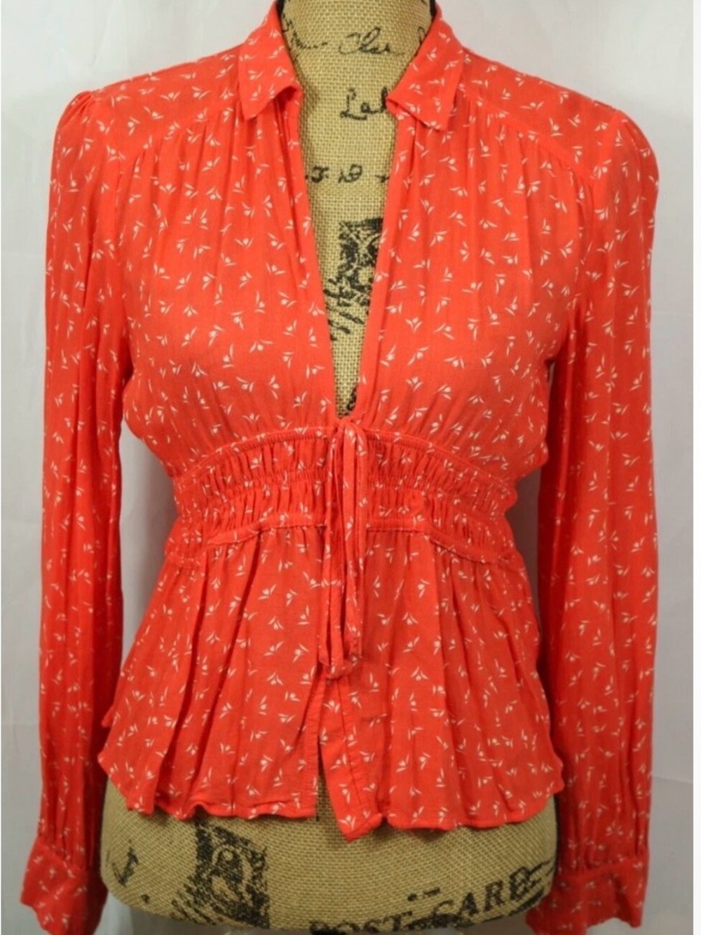 Free People Colette Bohemian Peasant Shirt Size XS